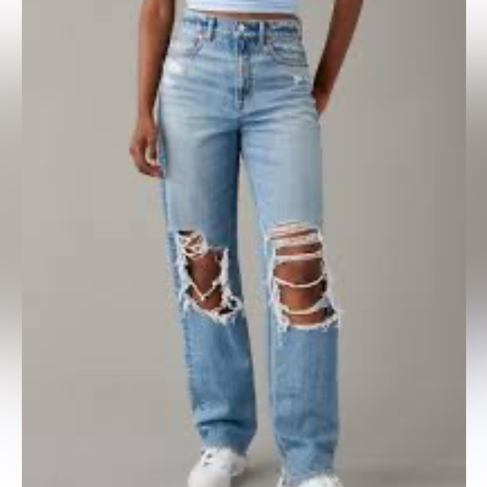 American eagle highest rise baggy straight jean